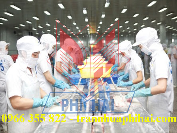 trần nhựa nhà máy chế biến bánh kẹo