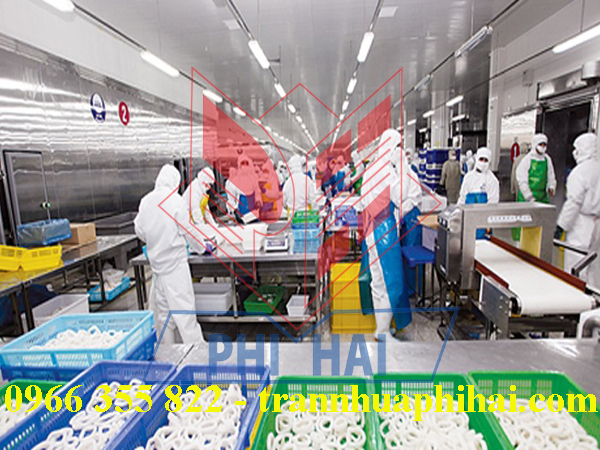 trần nhựa nhà máy chế biến bánh